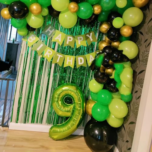 40 Inch Green Number 9 Balloon - Foil Mylar for Parties & Events
