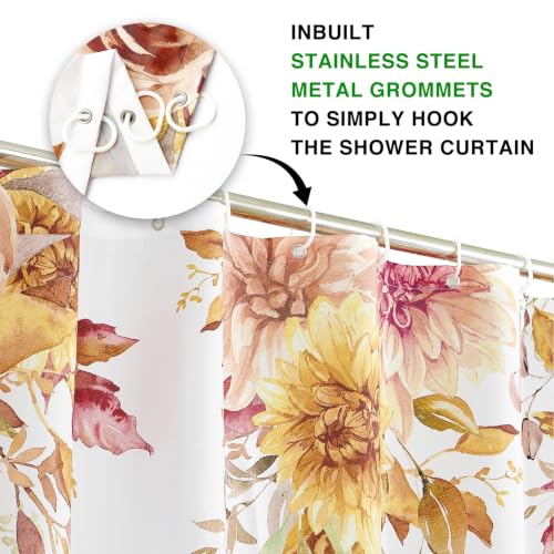 Autumn Pumpkin Shower Curtain 72x72 with Hooks - Fall Decor