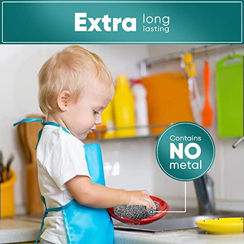 Heavy Duty Non-Scratch Scrub Sponges - 2 Pack for Kitchen Cleaning