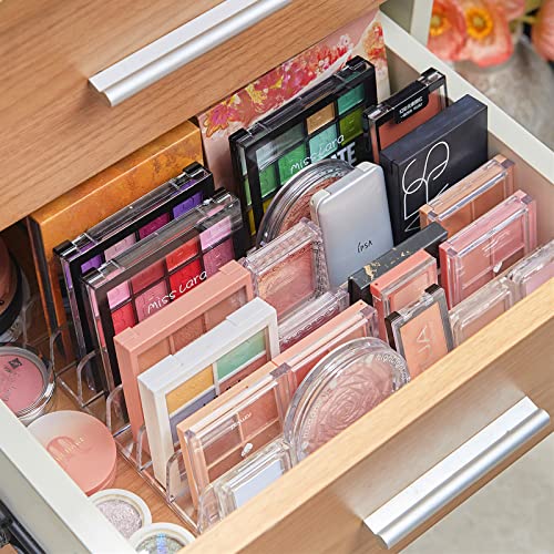 TUZAZO 2-Pack Acrylic Eyeshadow Palette Organizer - 7-Section Makeup Holder