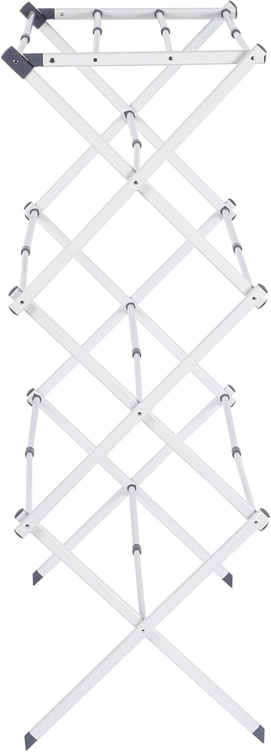 Maomo Metal Drying Rack - Tool-Free Installation, Space-Saving Telescoping Design, 16.93-29.92 Inches Wide, White