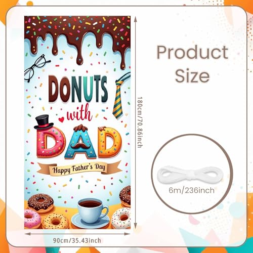 Happy Father's Day Donuts with Dad Door Banner - 71 x 35 Inch