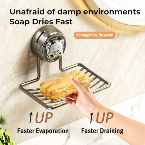NACOLUS Gray Bear Soap Holder - No Drill Wall Mounted Soap Dish