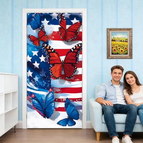 Spring Welcome Door Cover Banner - 71" x 35" Floral Front Door Decoration