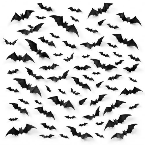 120pcs 3D Bat Wall Decor for Halloween | Scary Indoor & Outdoor Decorations