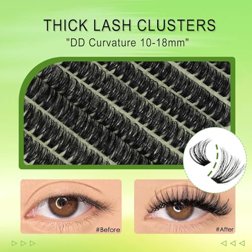 NovaBeryl 60D Wispy Lash Clusters Kit with Bond, Seal, and Tweezers