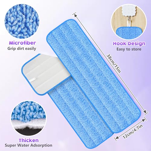 3 Pack Reusable Mop Pads for Swiffer PowerMop, Washable Microfiber Refills