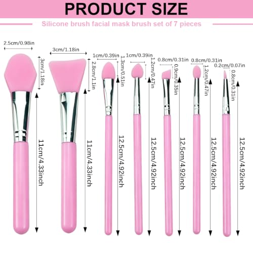 7-Piece Silicone Brush Applicator Set for Face Masks and Resin Crafting