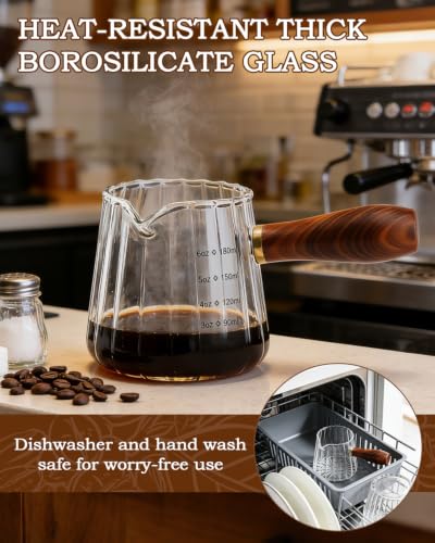 Cfyosnk 6oz Clear V-Spout Espresso Cups - Coffee Bar Essentials