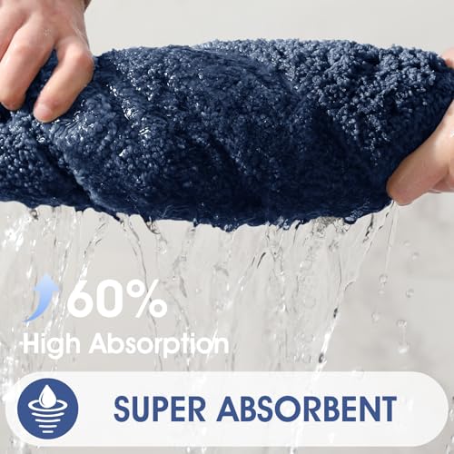 IM HOME Ultra Soft Plush Microfiber Bath Mat - 20" x 32" Navy Blue