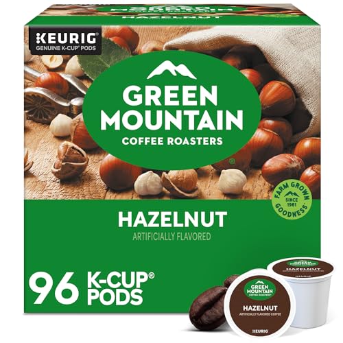 Green Mountain Hazelnut Coffee, Keurig K-Cup Pods, Light Roast, 96 Count