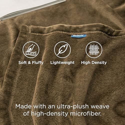 Bedsure King Size Fleece Blanket - Soft Plush Microfiber Bed Blanket, Camel