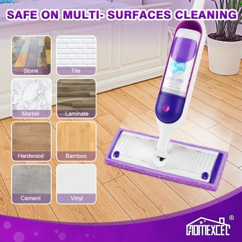HOMEXCEL Microfiber Mop Pads for Swiffer PowerMop 4 Pack - Washable & Reusable