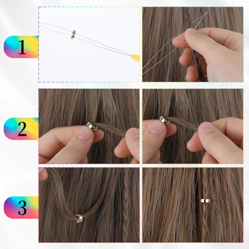 10-Piece Hair Extension Loop Needle Threader & Pulling Hook Tool Kit