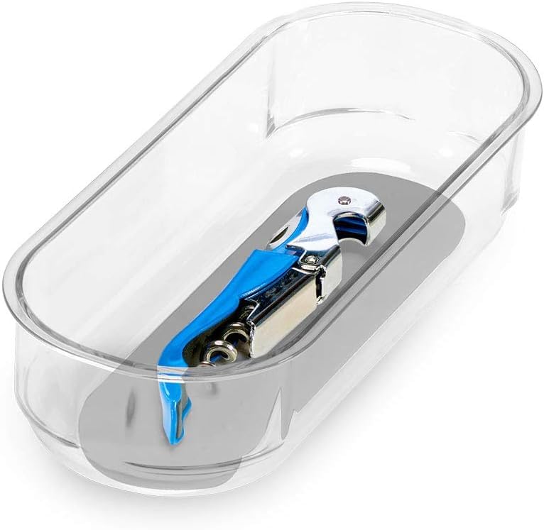 madesmart Clear Storage Bin, 8 x 3 Inch Multipurpose Drawer Organizer