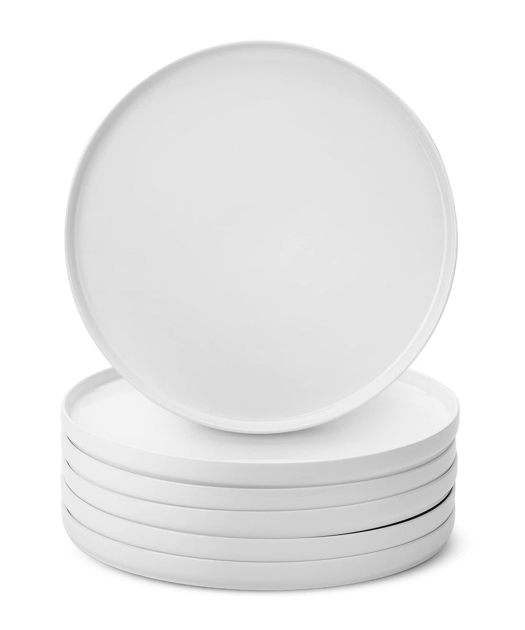 BTaT- White Cereal Bowls, Set of 6, 22 Ounces and Porcelain White Dinner Plates, Set of 6, 10.6 inch