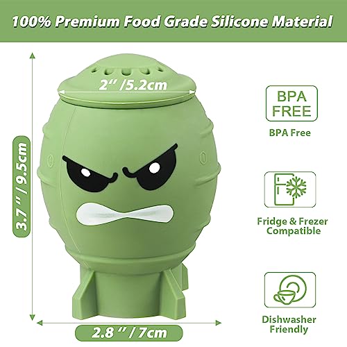 KOLUTI Bomb-Shape Fridge Deodorizer - Reusable Baking Soda Holder, Cute Silicone Freezer Odor Absorber