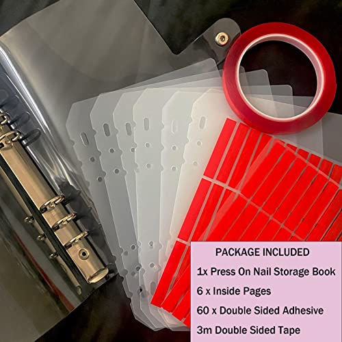 Press On Nail Organizer Book - 9.44x7.08 Inch Clear Storage Display Case
