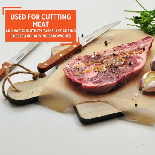IMUSA 4-Piece Stainless Steel Steak Knife Set with Wood Handles