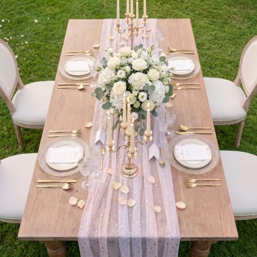 Gradient Iridescent Star Moon Sequined Table Runner 30x118in