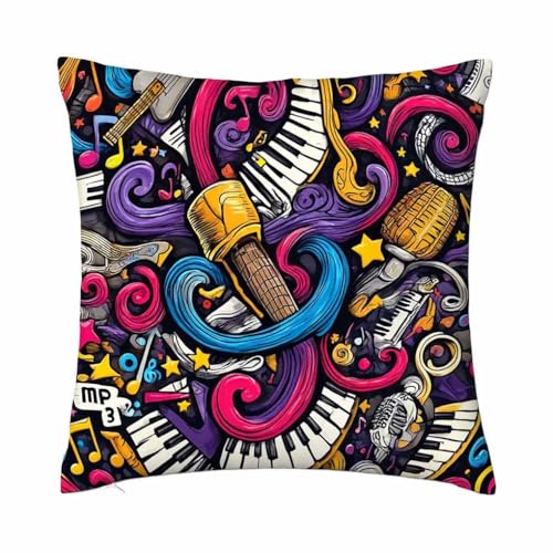 oFloral 18x18 Inch Decorative Square Cushion Cover - Soft Cotton Blend for Sofa Bed Chair Living Room