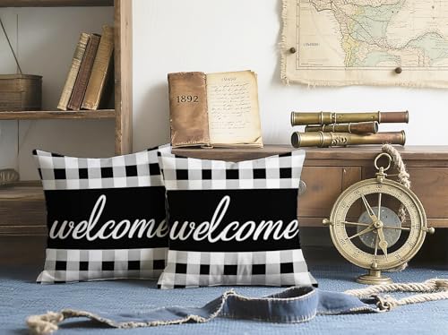 Set of 2 Buffalo Plaid Pillow Covers 18x18 Inch with Zipper – Pack of 1
