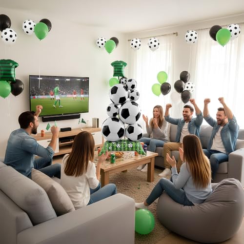 59-Inch Giant Soccer Balloon Set - 2PCS Self-Standing Foil Decoration
