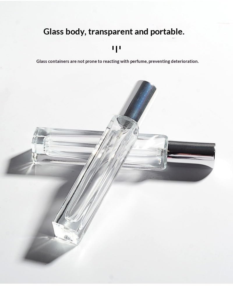 Clear Glass Perfume Spray Bottle Refillable Travel-Sized Decanter