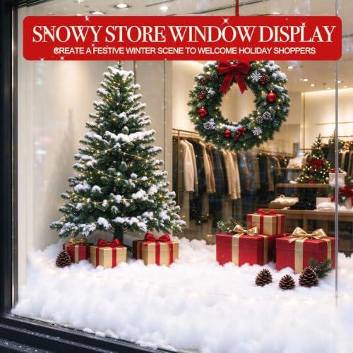 Fake Snow Decorations for Christmas - 30oz Fiber Snow Cotton Covering 90 Sqft
