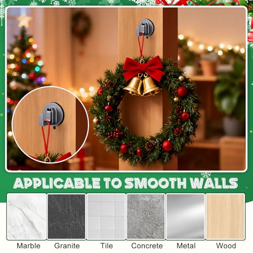 2-Pack Heavy Duty Suction Cup Hooks for Shower, Wreaths, and Towels