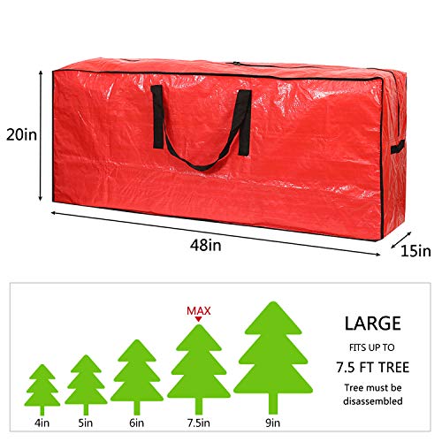 Sattiyrch Christmas Tree Storage Bag - Red - Fits 7.5ft Trees