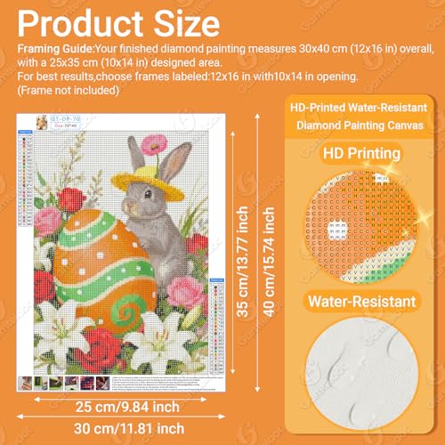 Gamteldot Easter Egg Diamond Painting Kit for Adults - 5D Full Drill Art