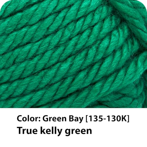 Lion Brand Hometown Yarn - Kelly Green Super Bulky Acrylic for Knitting & Crocheting