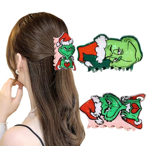 Christmas Hair Clips Cute Cartoon Design Winter Hair Pin 2Pcs