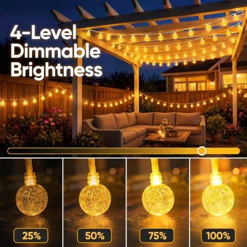 Color Changing Outdoor String Lights 66ft 120LED Waterproof Twinkle Lights - Remote Control