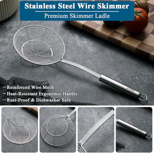 Berglander 2-Piece Stainless Steel Spider Strainer & Skimmer Set