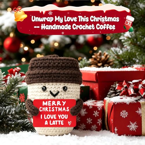 Christmas Coffee Mug Gift - I Love You a Latte Plush Decoration - Holiday Gift for Women Men