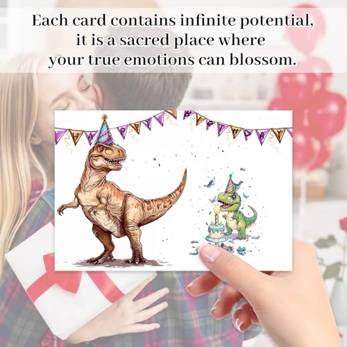 Cute Tyrannosaurus Birthday Card for Kids - Fun Dino Design