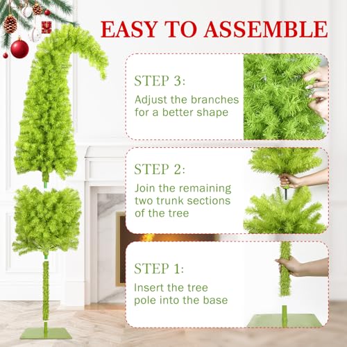 5ft Lime Green Artificial Christmas Tree with 150 LED Lights & Ornaments