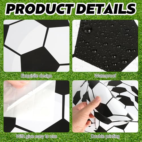 18 Pcs Soccer Party Cutouts - 7-inch Double-Sided Cardstock Soccer.18
