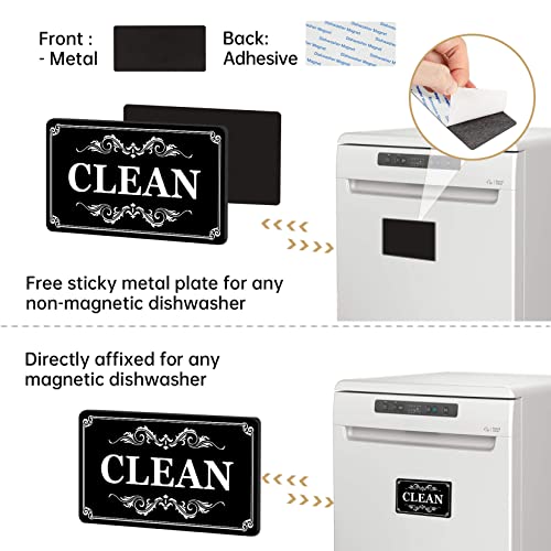 PSLER Clean Dirty Dishwasher Magnet Indicator Sign for Kitchen Organization