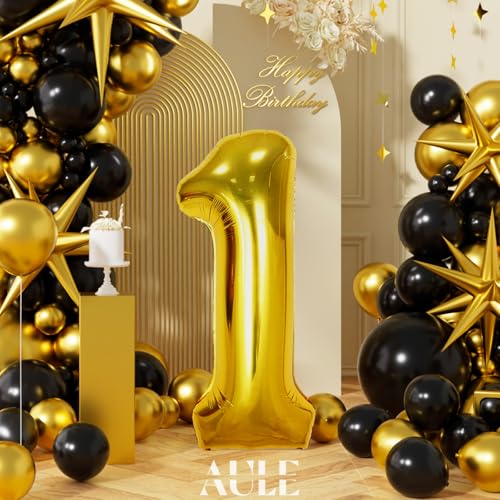AULE 40 Inch Gold Number Balloon 1 Jumbo Foil for Parties