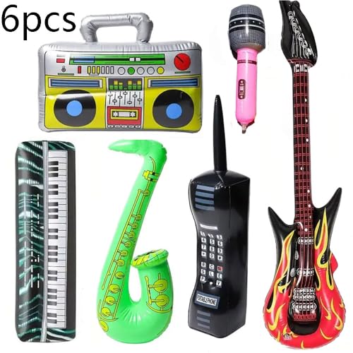 Inflatable Rock Star Party Set - Guitars, Saxophone, Microphones & More