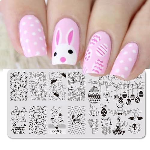 Easter Nail Stamping Plate Stainless Steel Bunny Chick Designs