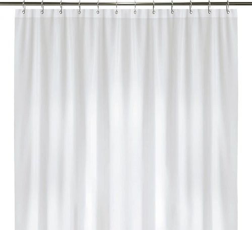 LiBa Waterproof Shower Curtain - Premium Non-Toxic PEVA with Rust-Proof Grommets | Heavy Duty White 72x84