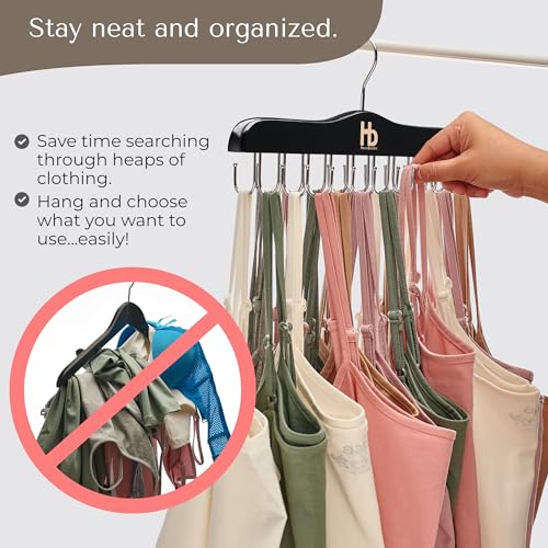 Haven Besties Large Bra Organizer Hanger, Black Lotus Wood with 20 Hooks