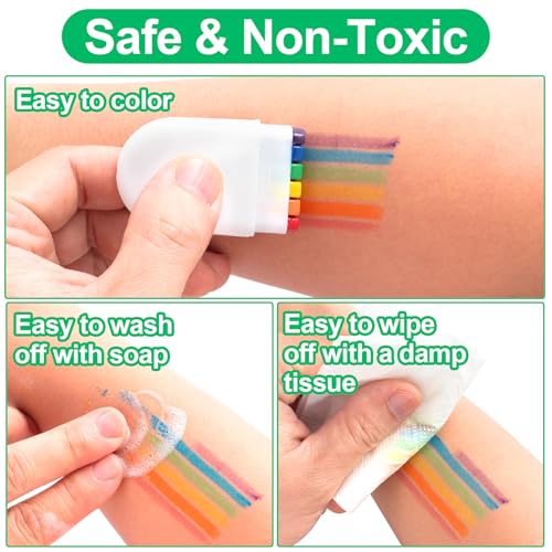 Lekgavd 2PCS Rainbow Face and Body Paint Crayons for Pride Makeup