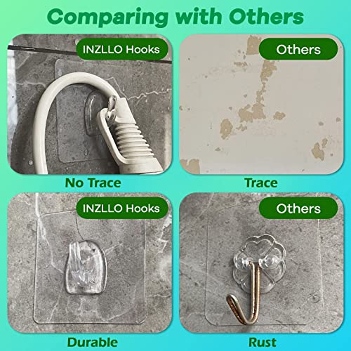 30 PCS Clear Adhesive Wall Hooks - Reusable Transparent Design