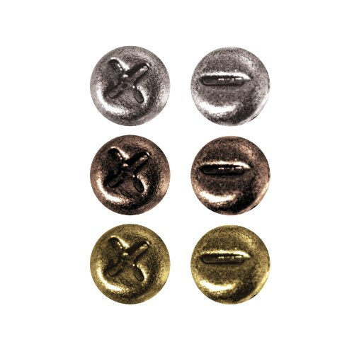 Tim Holtz Mini Fasteners - 99 Pack Antique Metal Brads, 1/4 Inch