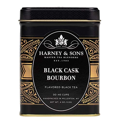Harney & Sons Black Cask Bourbon Loose Leaf Black Tea, 4 oz Decorative Tin
